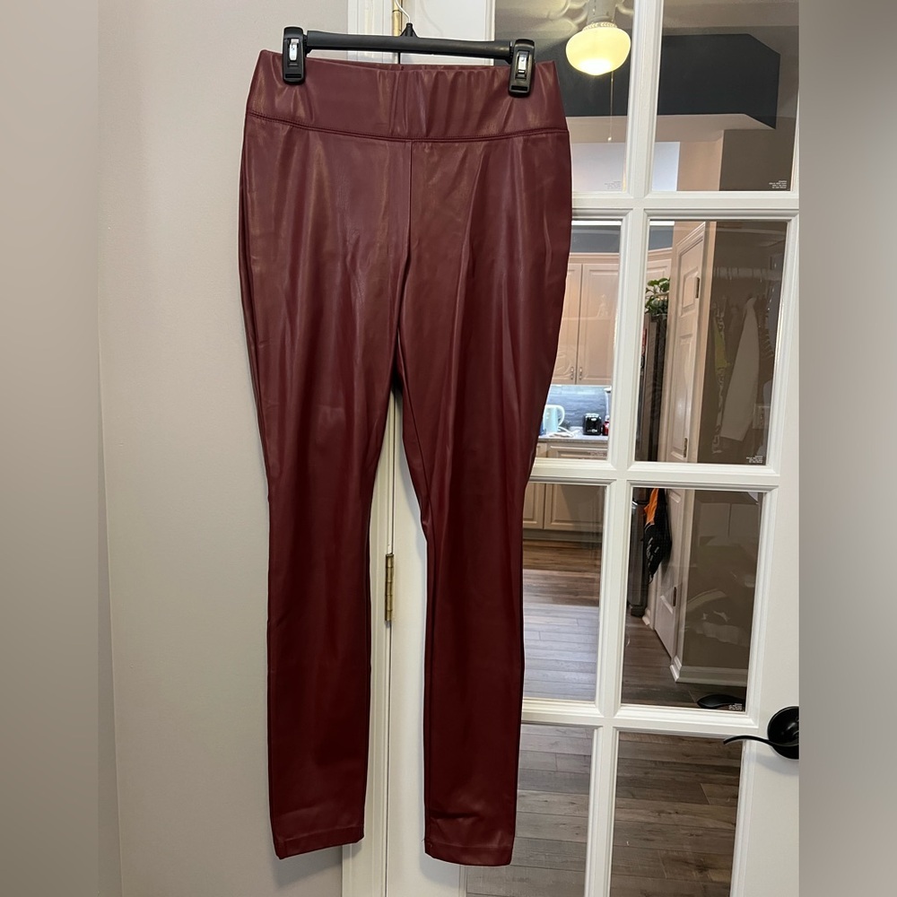INC International Concepts Chestnut Brown Faux Leather Sz M